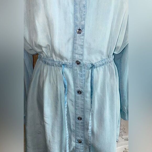 Light Blue Denim Shirt Dress - Picture 4 of 6